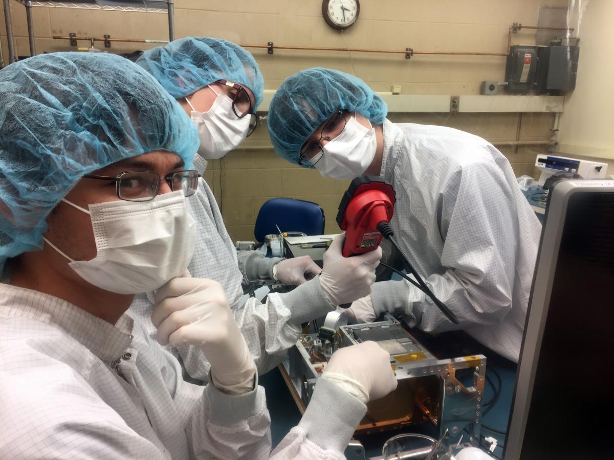 STAR Lab members in the clean room.